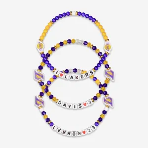 LeBron James & Anthony Davis Los Angeles Lakers 3 Pack Player Friendship Bracelet