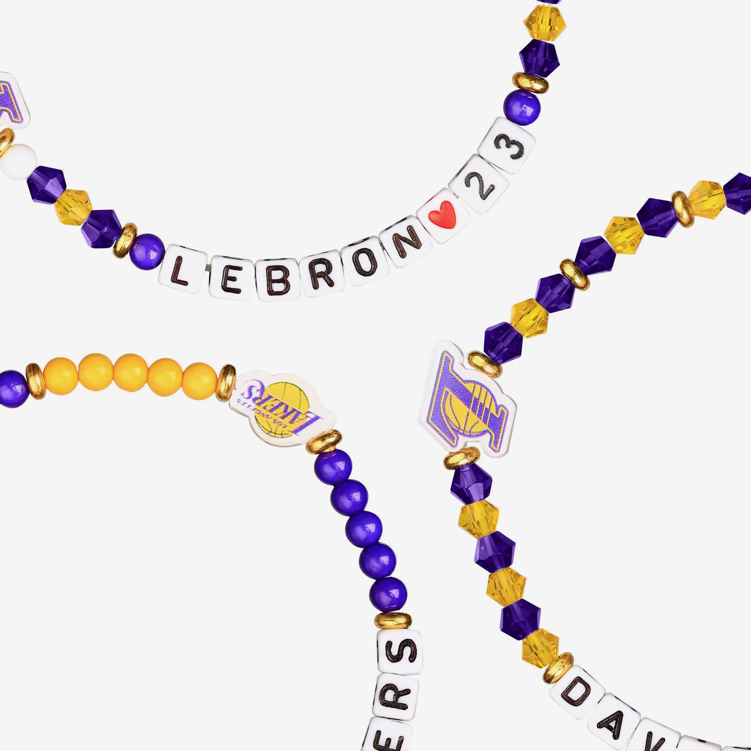 LeBron James & Anthony Davis Los Angeles Lakers 3 Pack Player Friendship Bracelet