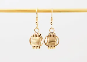 Ligthweight Earrings 14KT Solid Gold Dangle Small