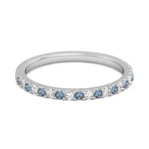 London Blue Topaz Half Eternity Band 925 Sterling Silver Stackable Ring