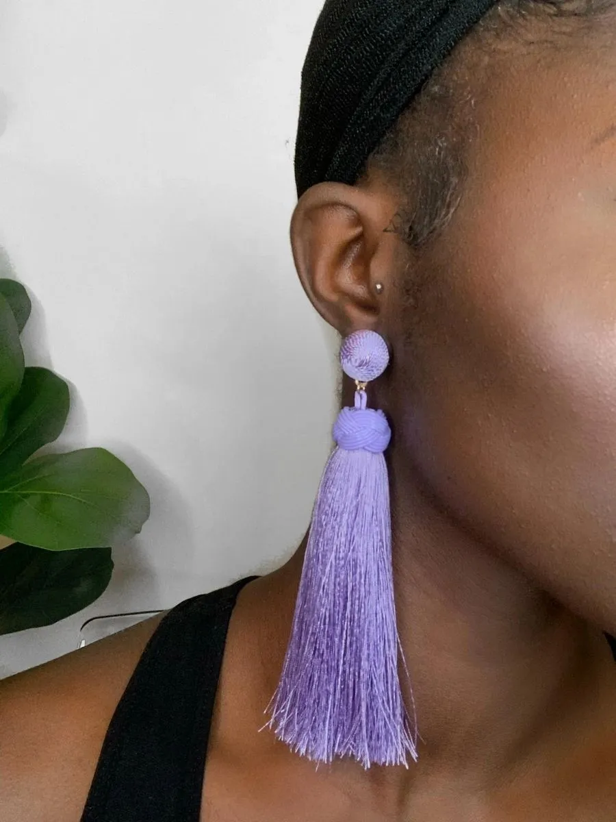 Long Thread  Tassel  Fringe Earrings.