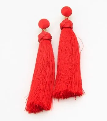 Long Thread  Tassel  Fringe Earrings.