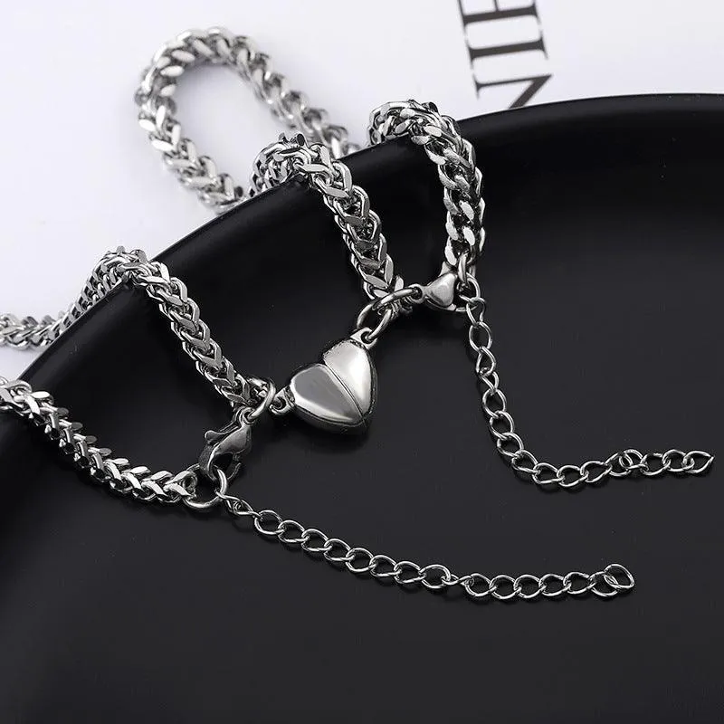 Magnetic Heart Couple Friendship Bracelet