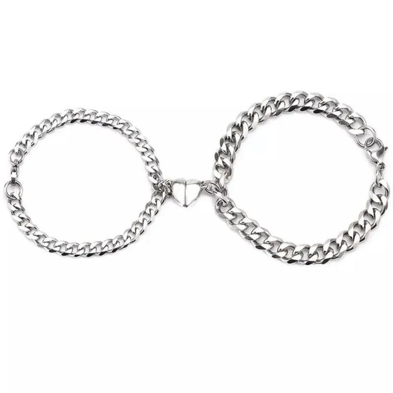 Magnetic Heart Couple Friendship Bracelet