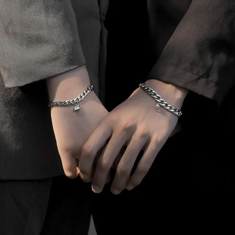 Magnetic Heart Couple Friendship Bracelet