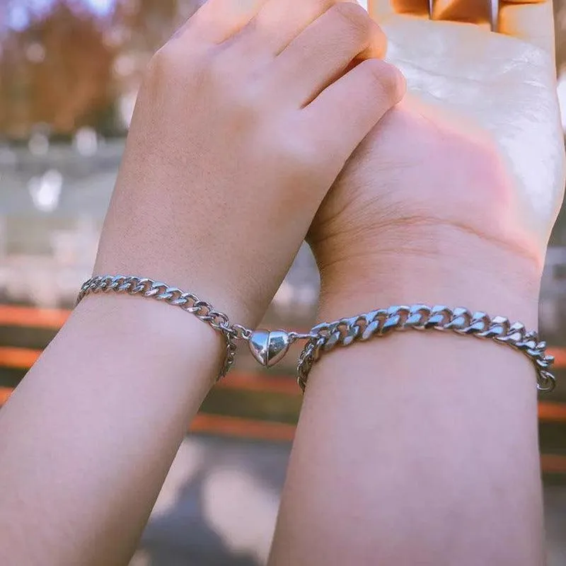 Magnetic Heart Couple Friendship Bracelet