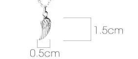Mantra Angel Wing  Necklace | Sterling Silver