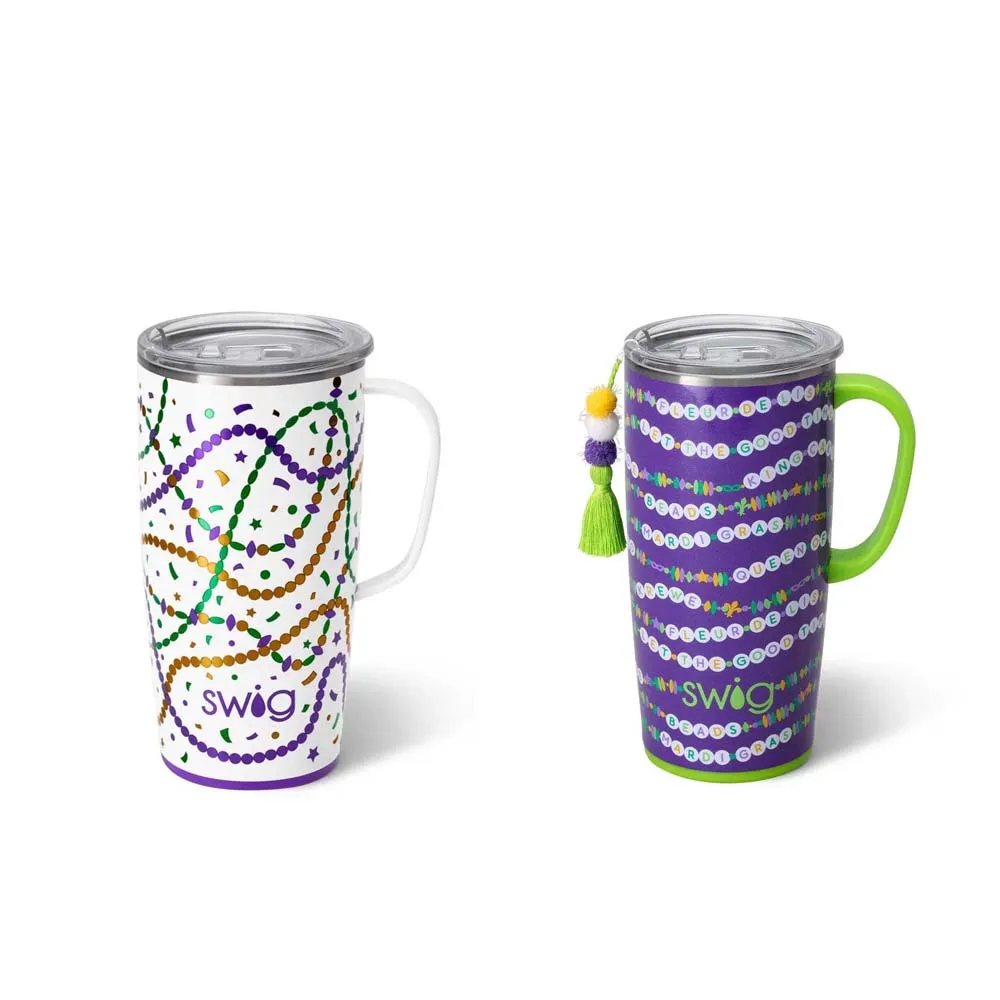 Mardi Gras Swig Travel Mug 22oz