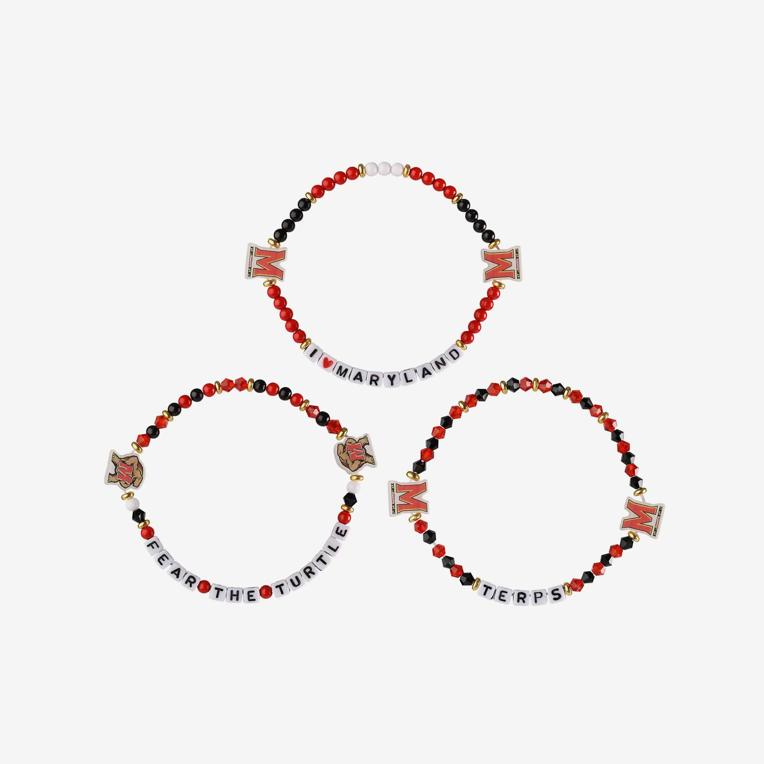 Maryland Terrapins 3 Pack Friendship Bracelet