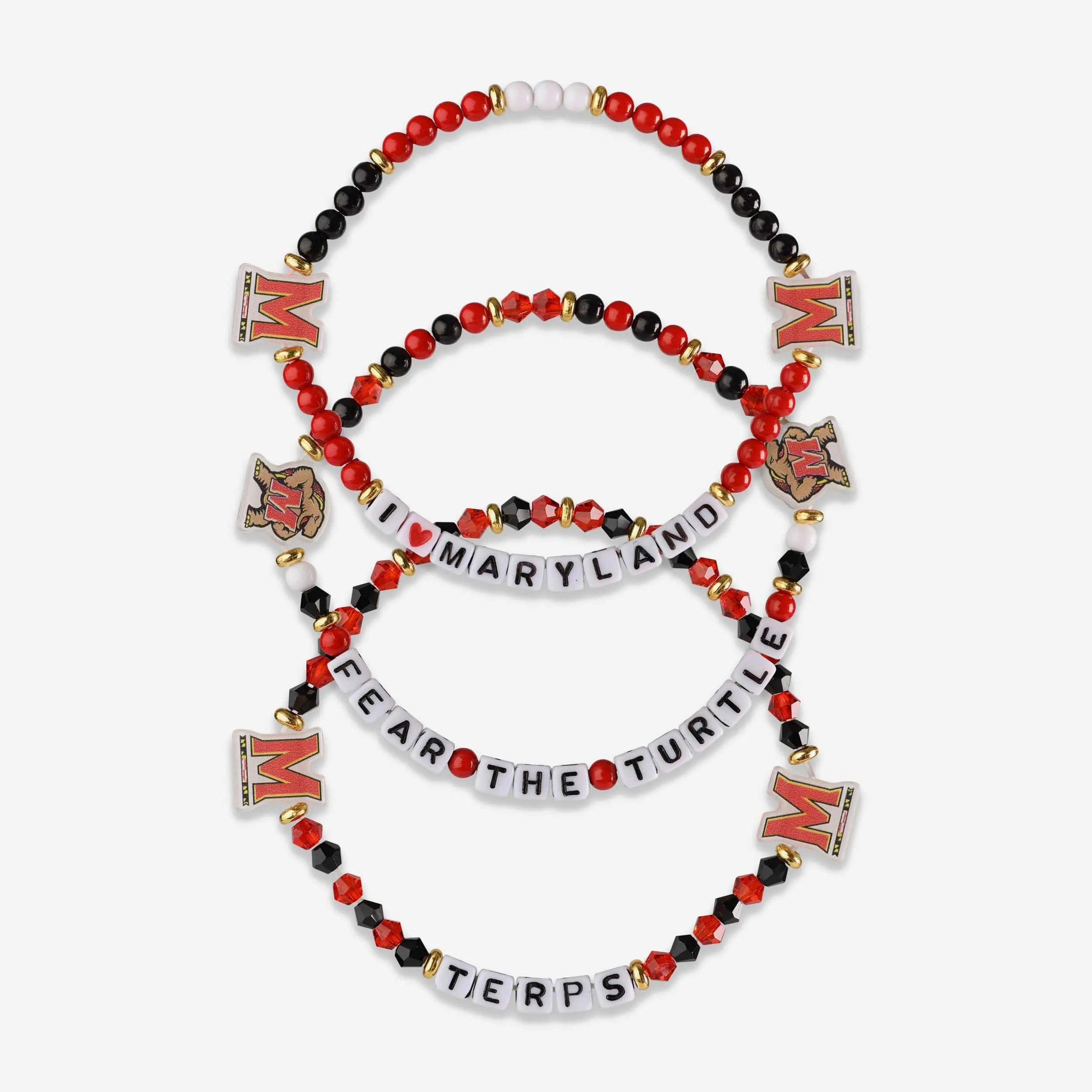 Maryland Terrapins 3 Pack Friendship Bracelet