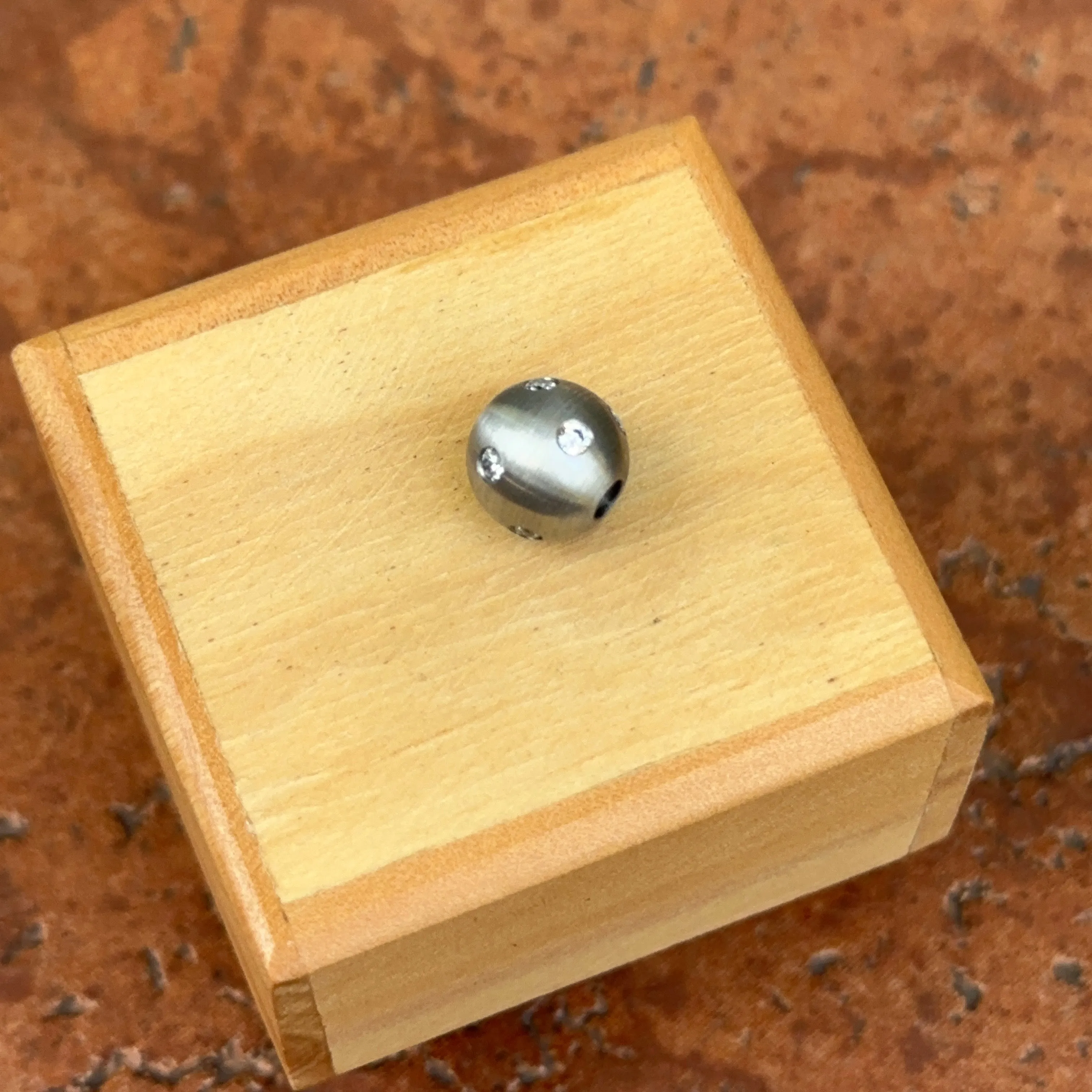 Matte Stainless Steel 10mm Gypsy Set CZ Ball Pendant Swap