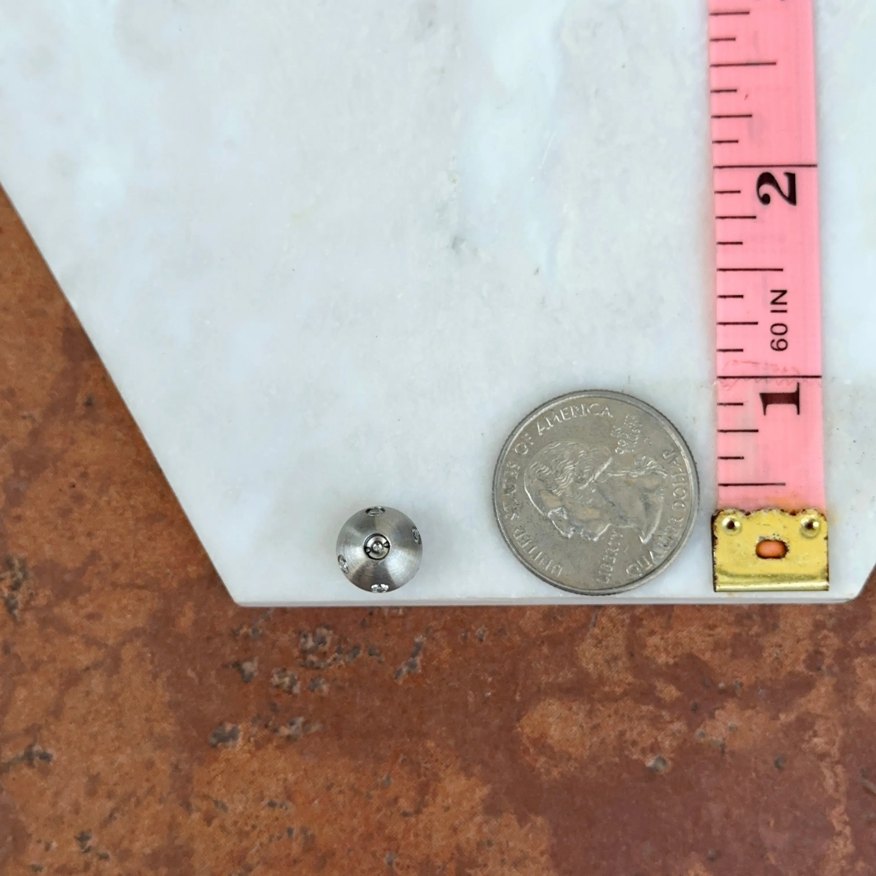 Matte Stainless Steel 10mm Gypsy Set CZ Ball Pendant Swap