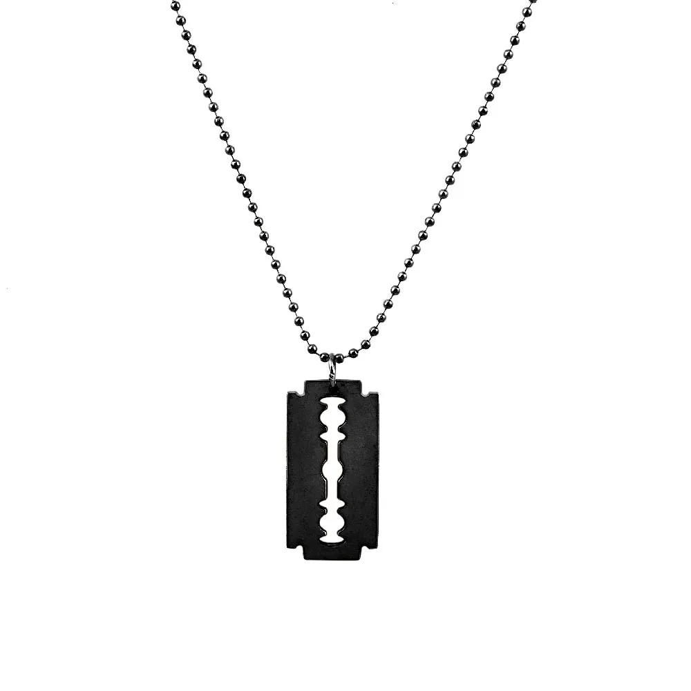 MD Barber Safety Razor Blade Necklace & Key Ring (Silver, Gold, or Black)