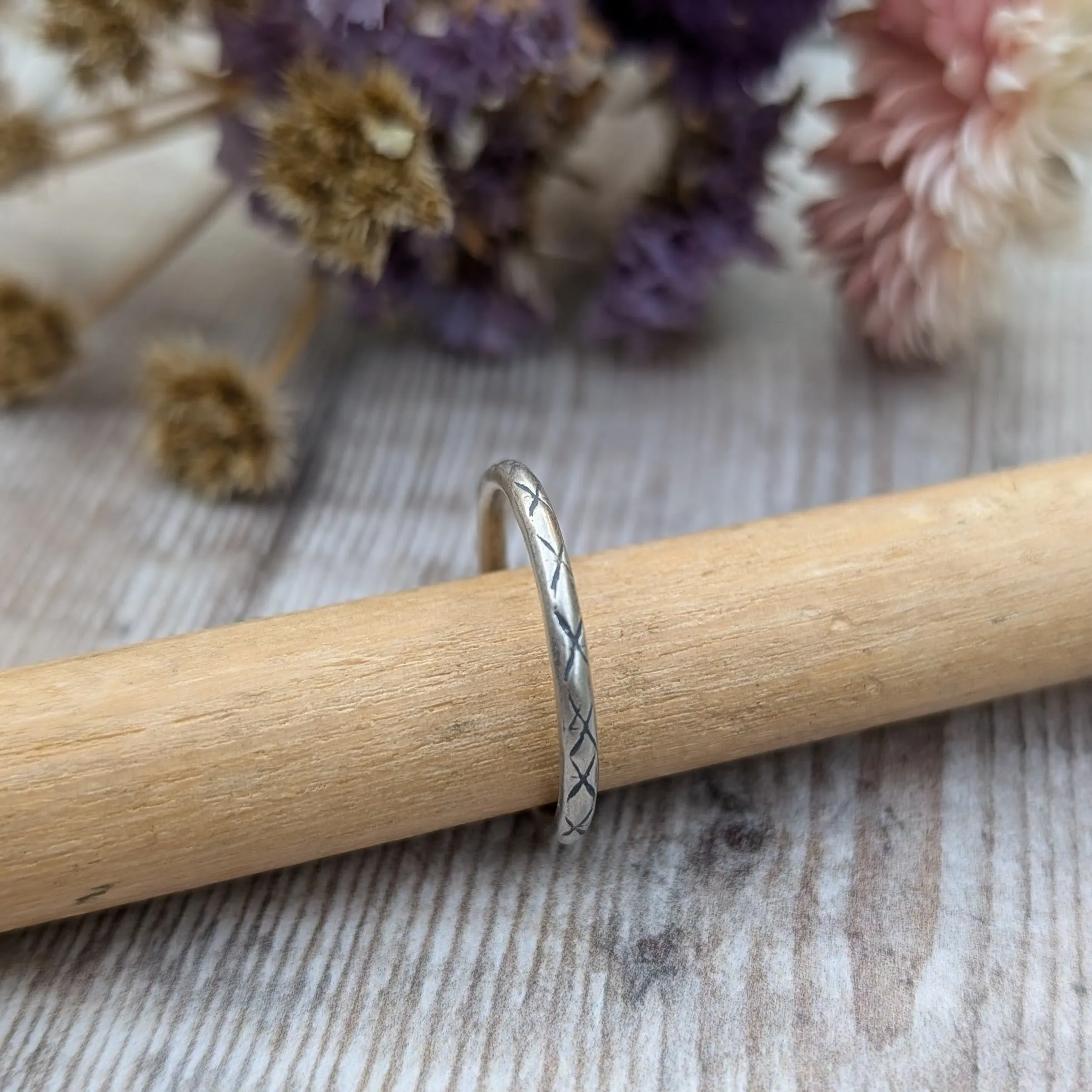 Meadow Pattern Silver Ring