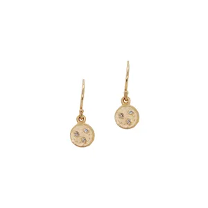 Medium Diamond Treasure Coin Dangle Earring