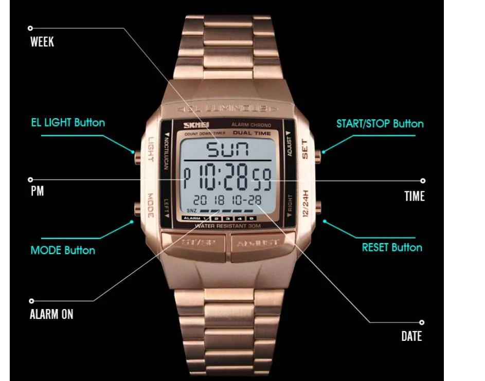 Men's Stainless Steel Sports Watch