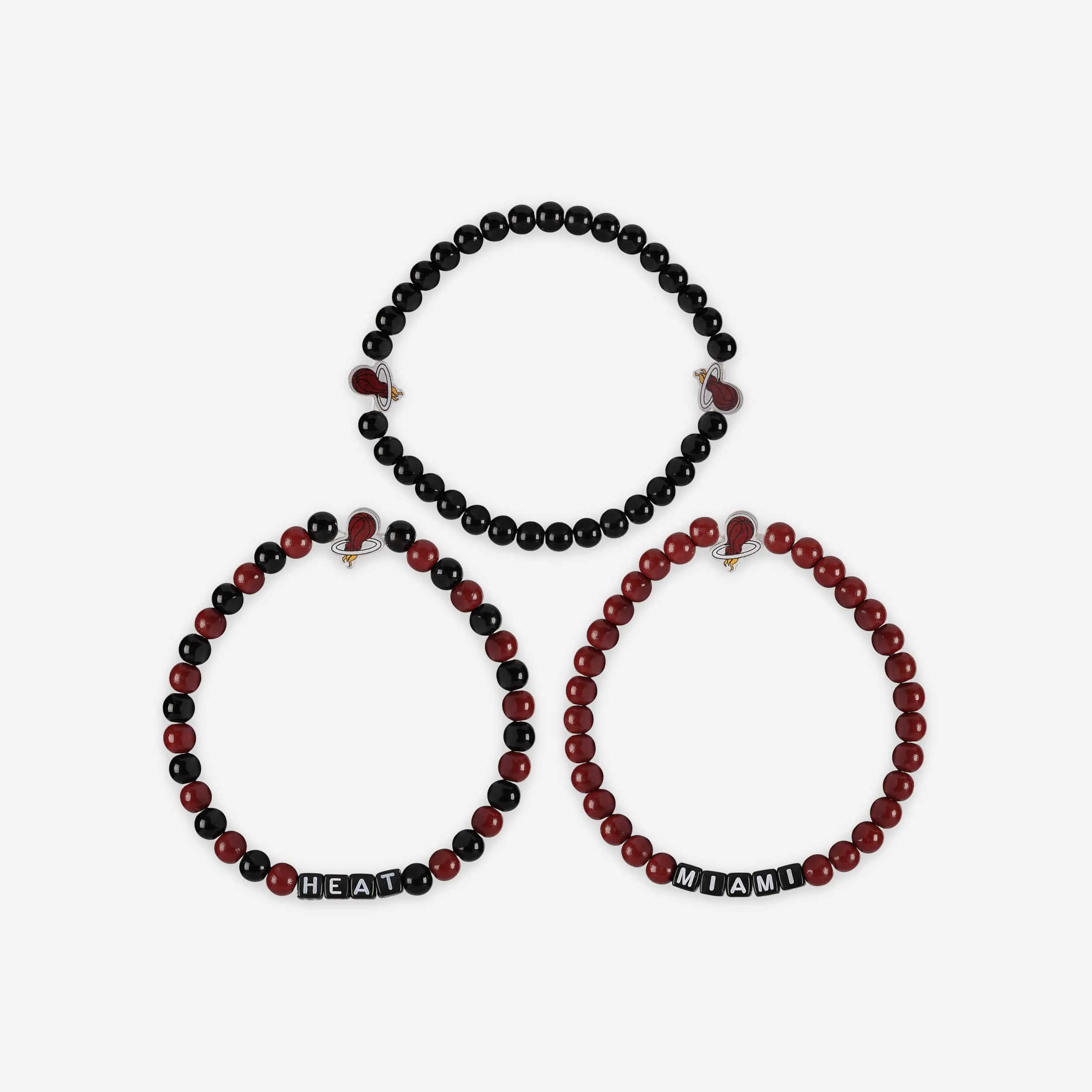 Miami Heat 3 Pack Beaded Friendship Bracelet