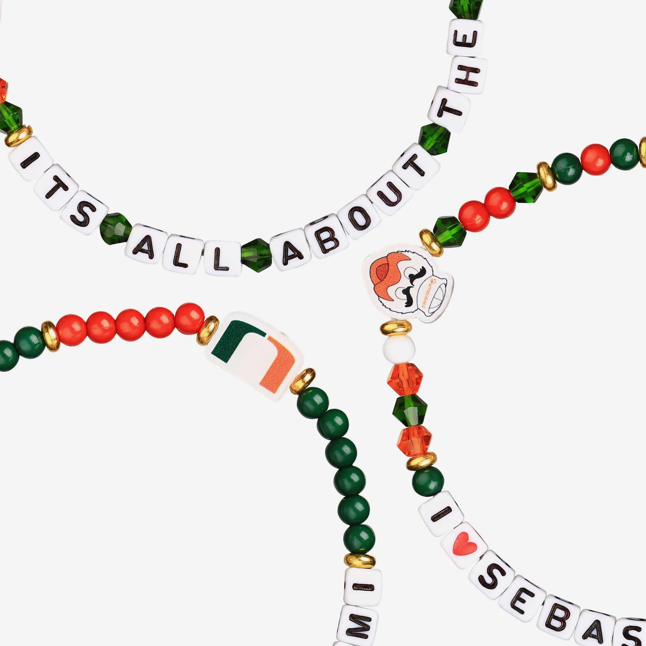 Miami Hurricanes 3 Pack Friendship Bracelet