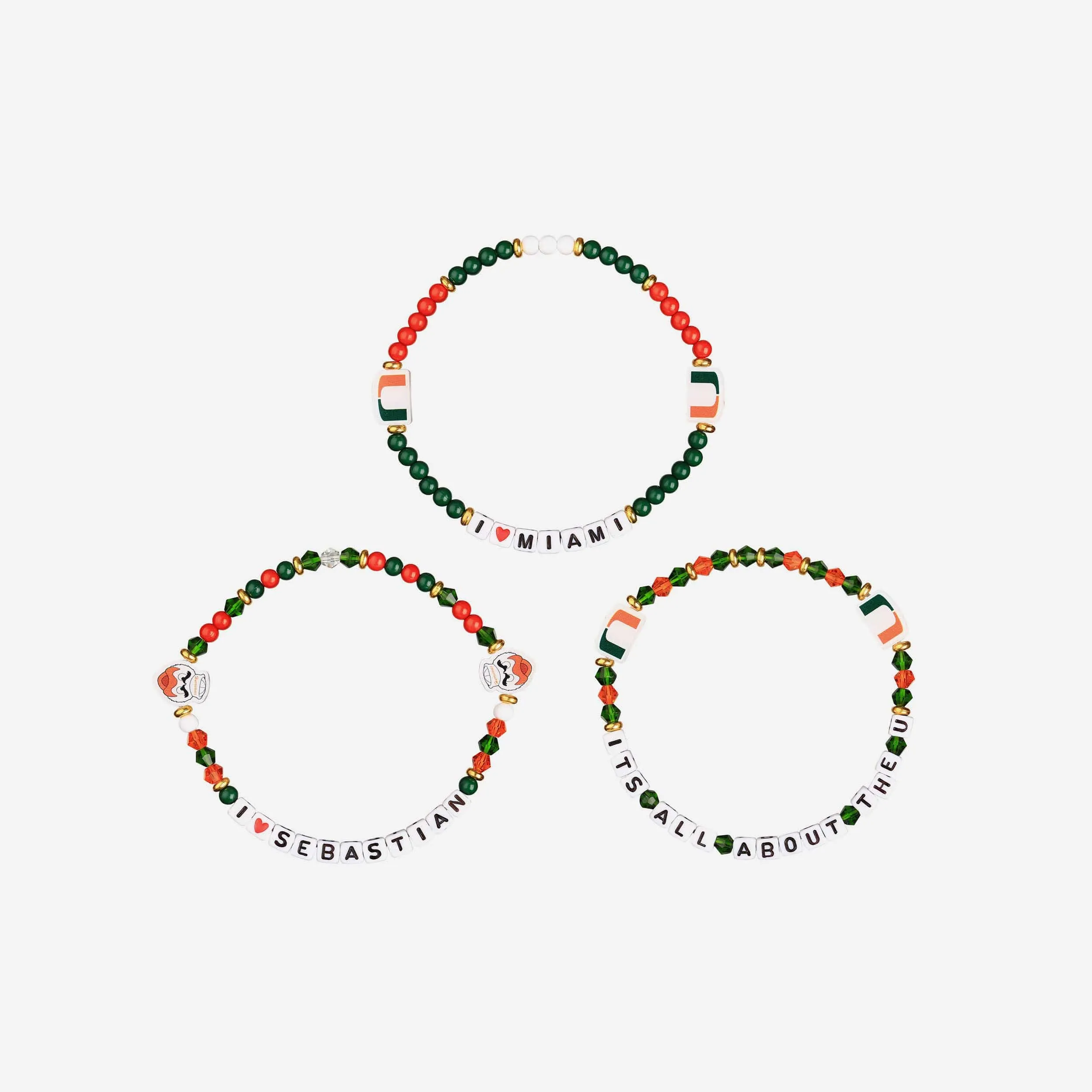 Miami Hurricanes 3 Pack Friendship Bracelet