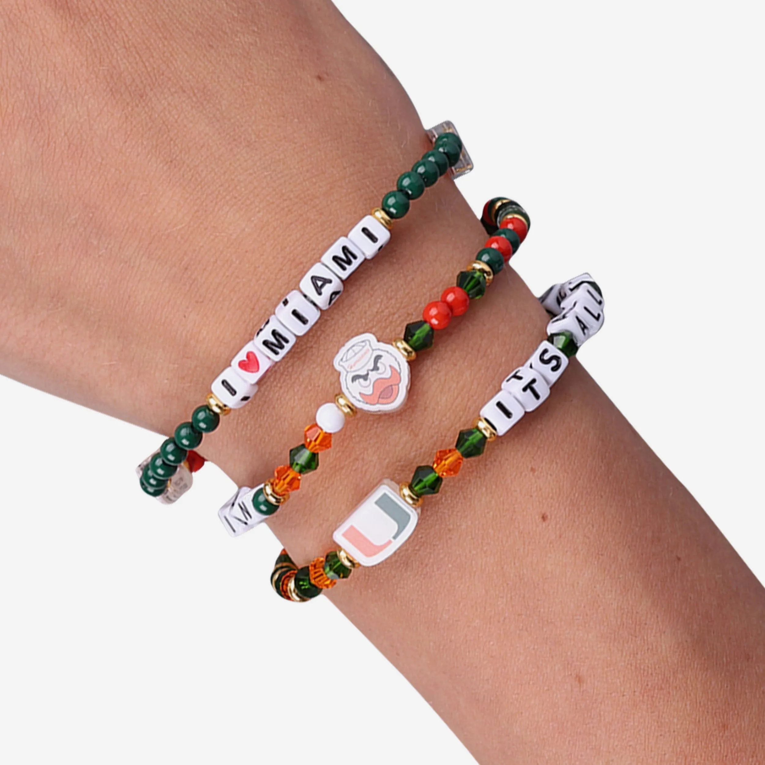 Miami Hurricanes 3 Pack Friendship Bracelet