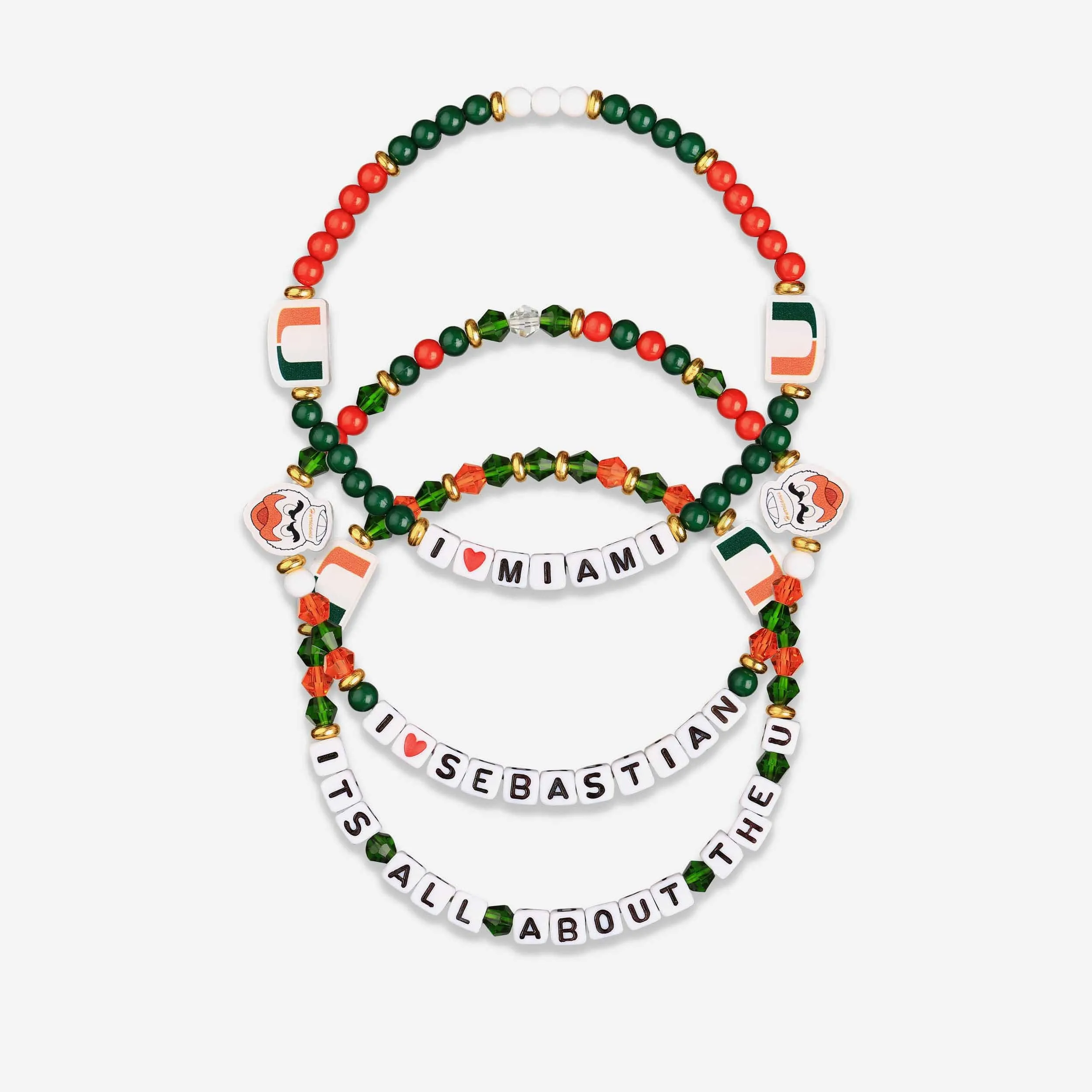 Miami Hurricanes 3 Pack Friendship Bracelet