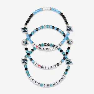Miami Marlins 3 Pack Friendship Bracelet
