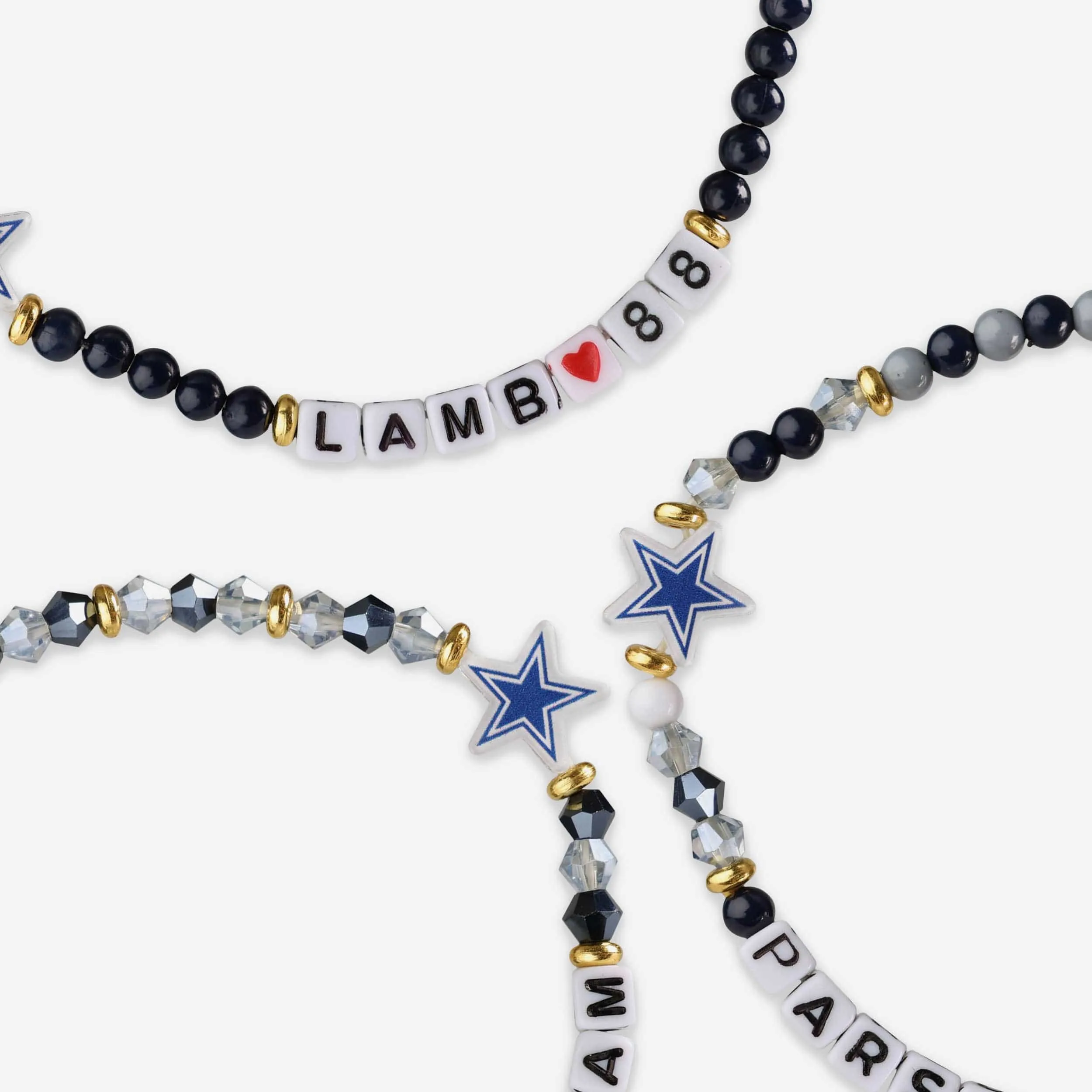 Micah Parsons & CeeDee Lamb Dallas Cowboys 3 Pack Player Friendship Bracelet