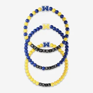Michigan Wolverines 3 Pack Beaded Friendship Bracelet