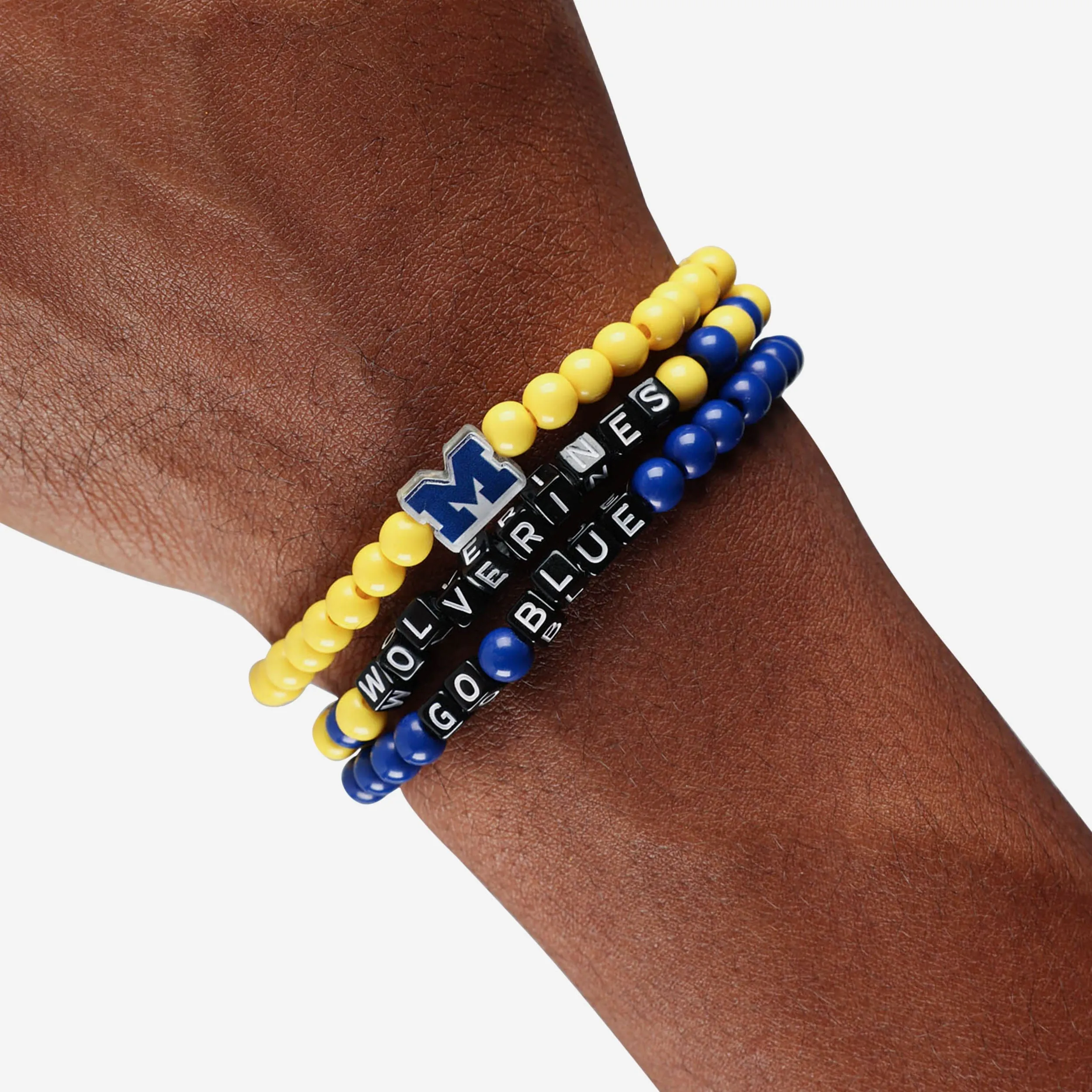 Michigan Wolverines 3 Pack Beaded Friendship Bracelet