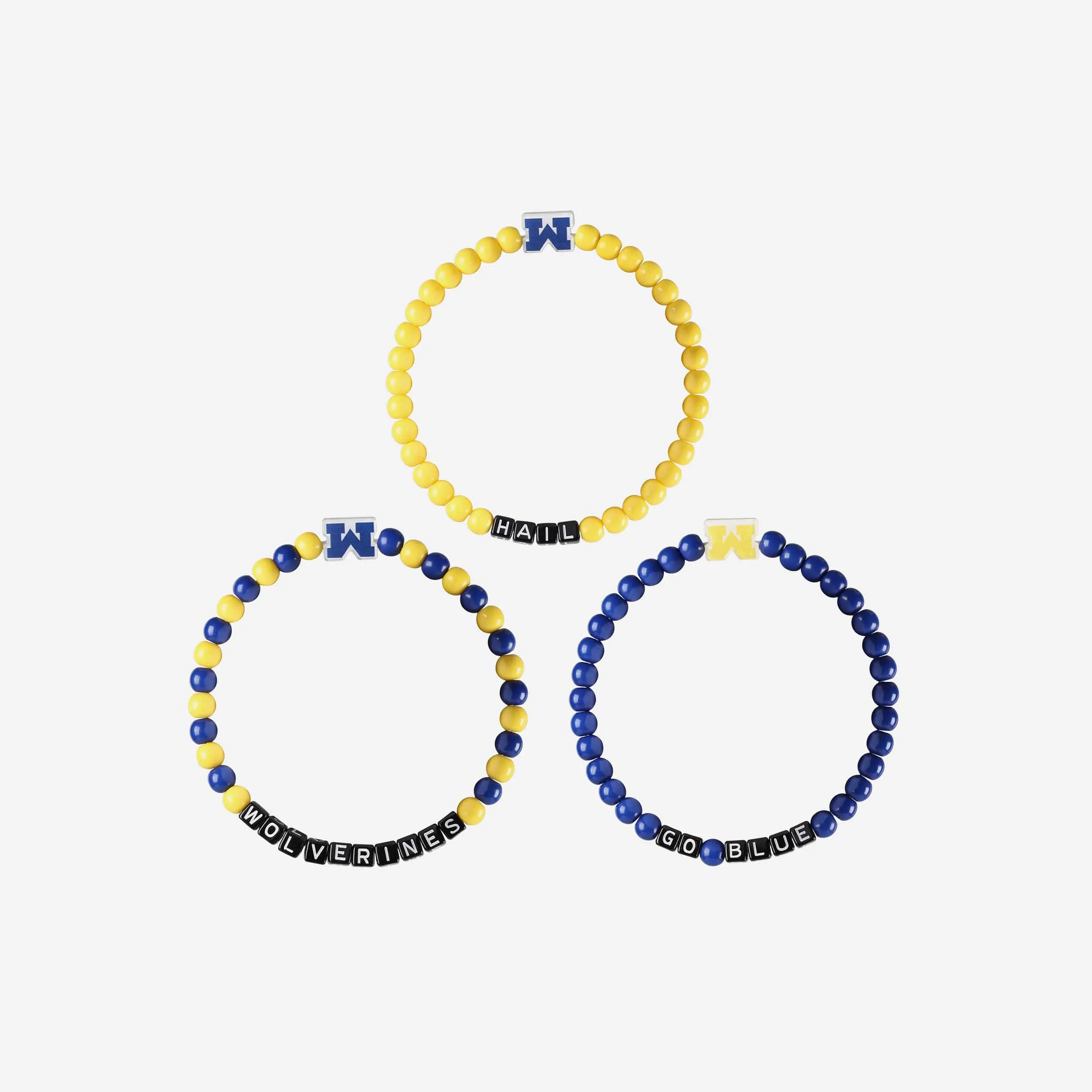 Michigan Wolverines 3 Pack Beaded Friendship Bracelet
