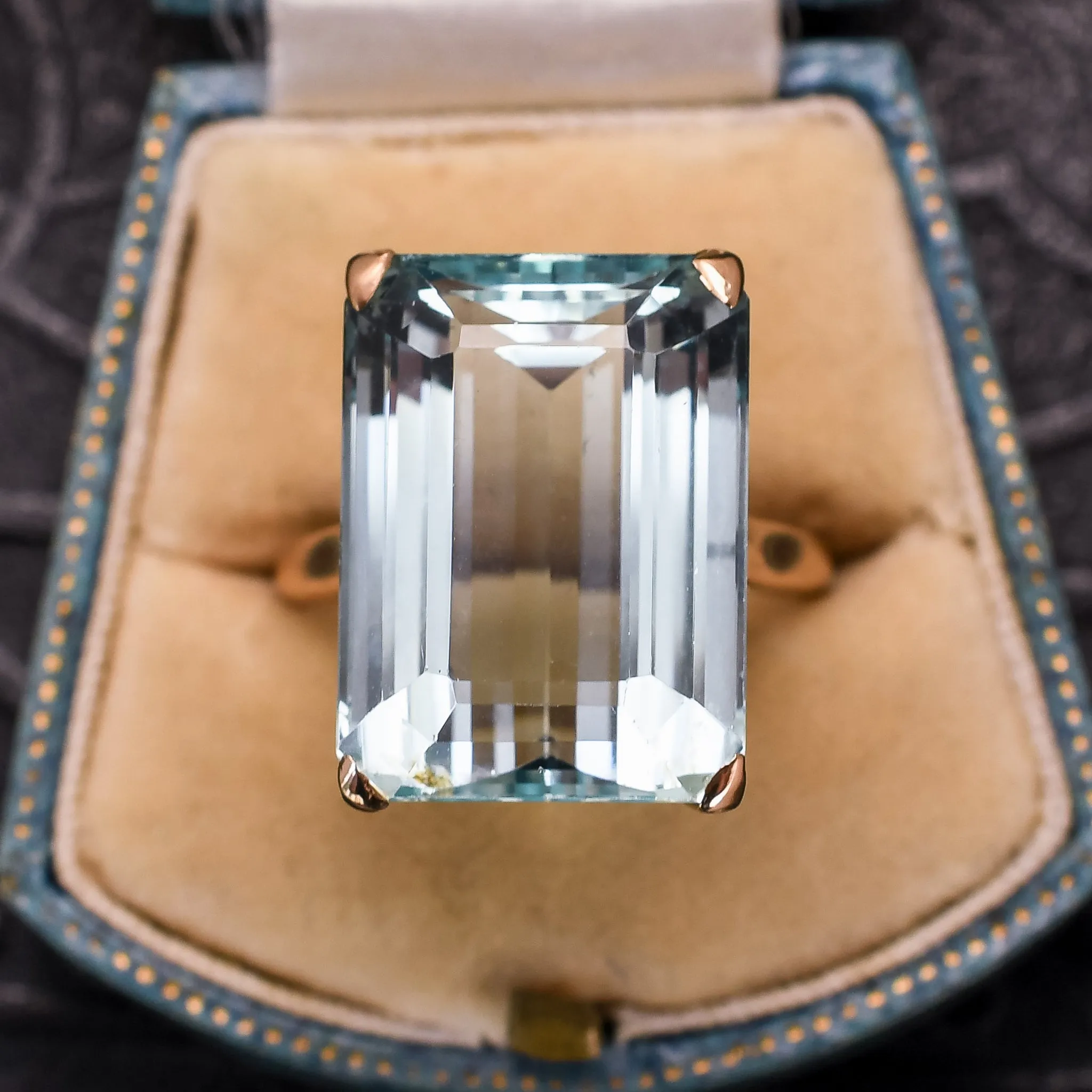 Mid-Century 21.41ct Aquamarine Statement Ring