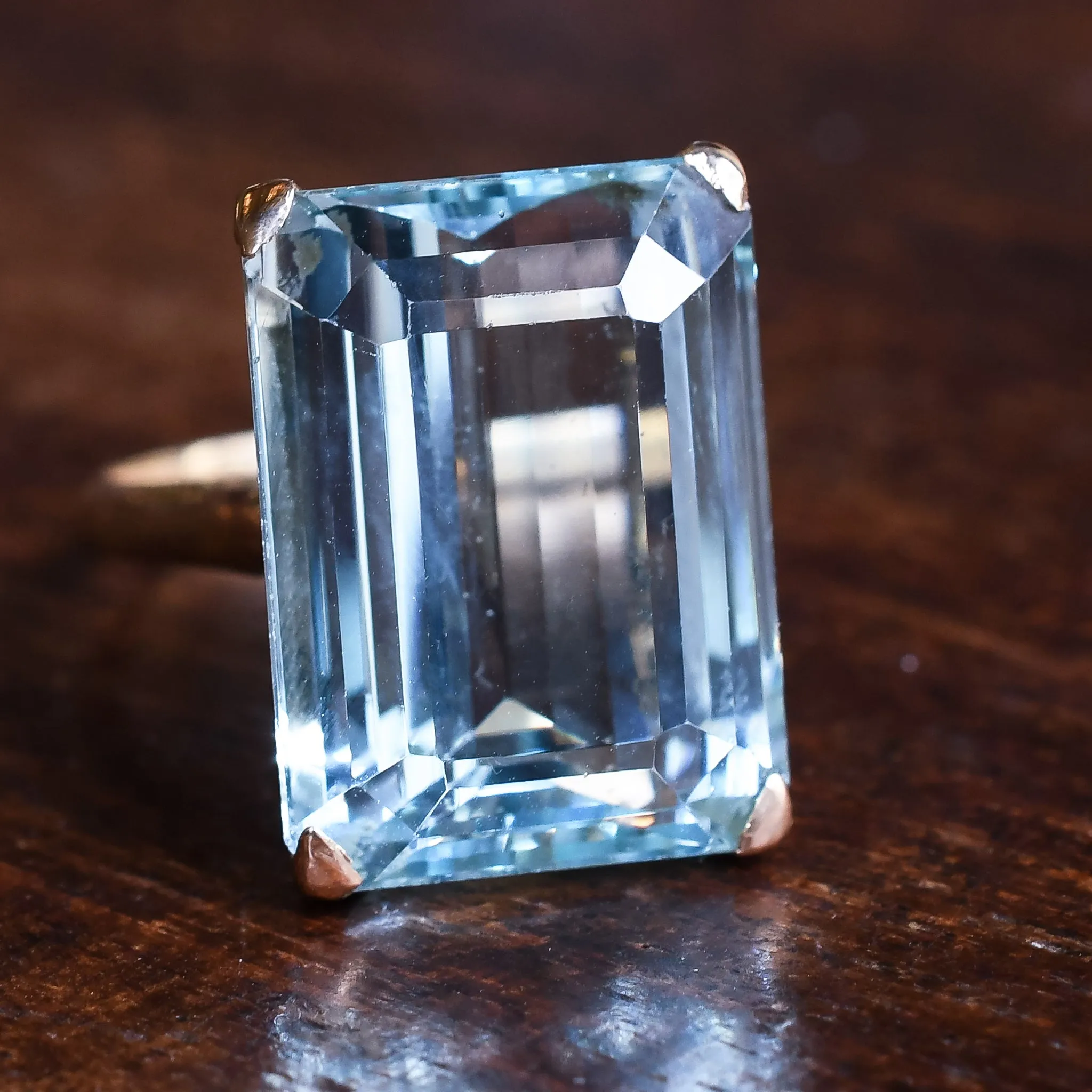 Mid-Century 21.41ct Aquamarine Statement Ring