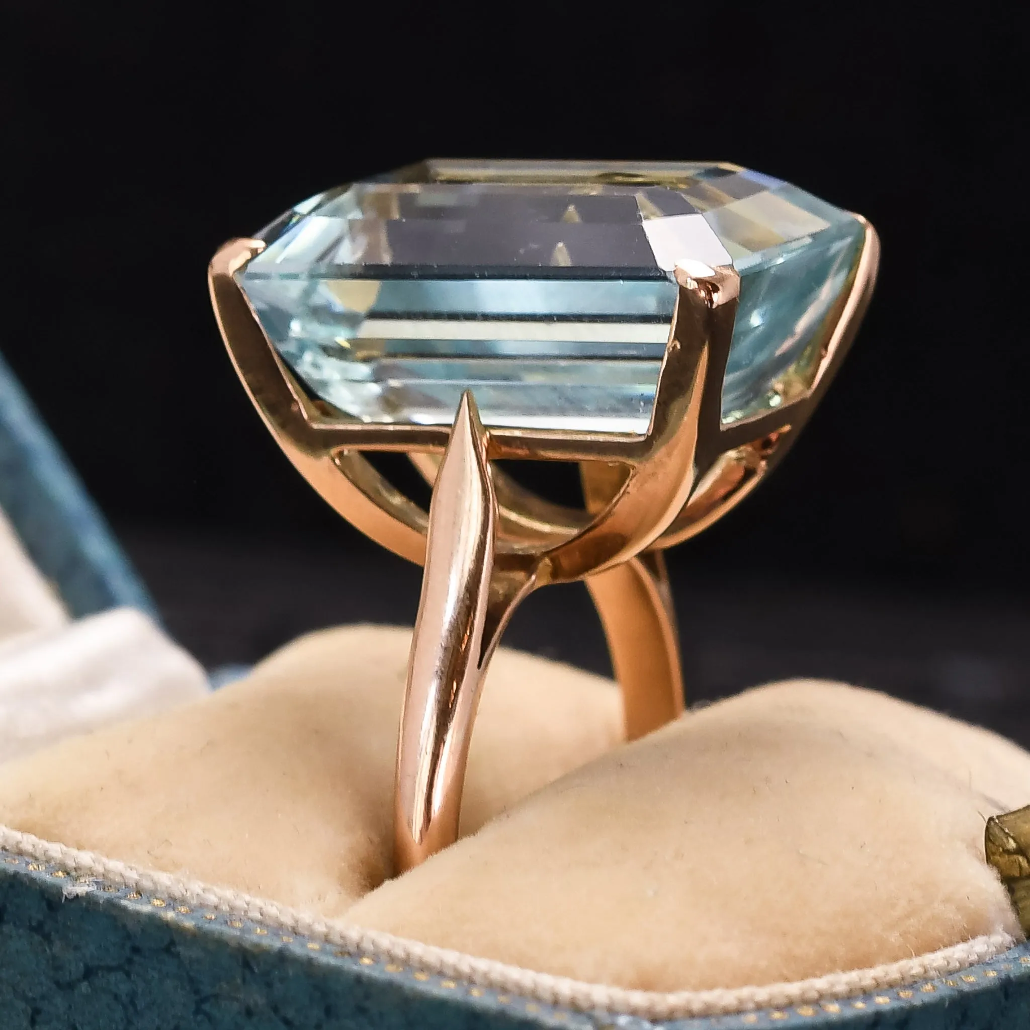 Mid-Century 21.41ct Aquamarine Statement Ring