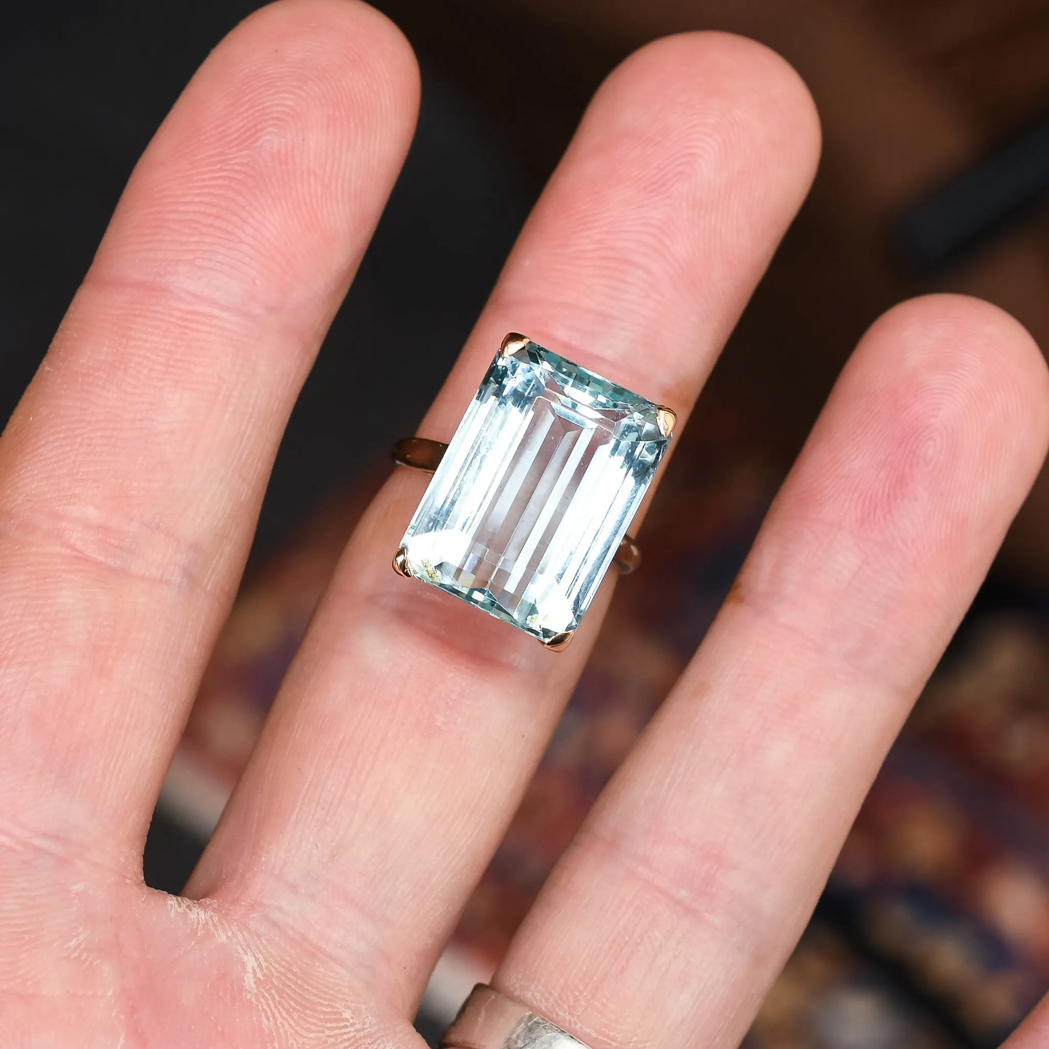 Mid-Century 21.41ct Aquamarine Statement Ring