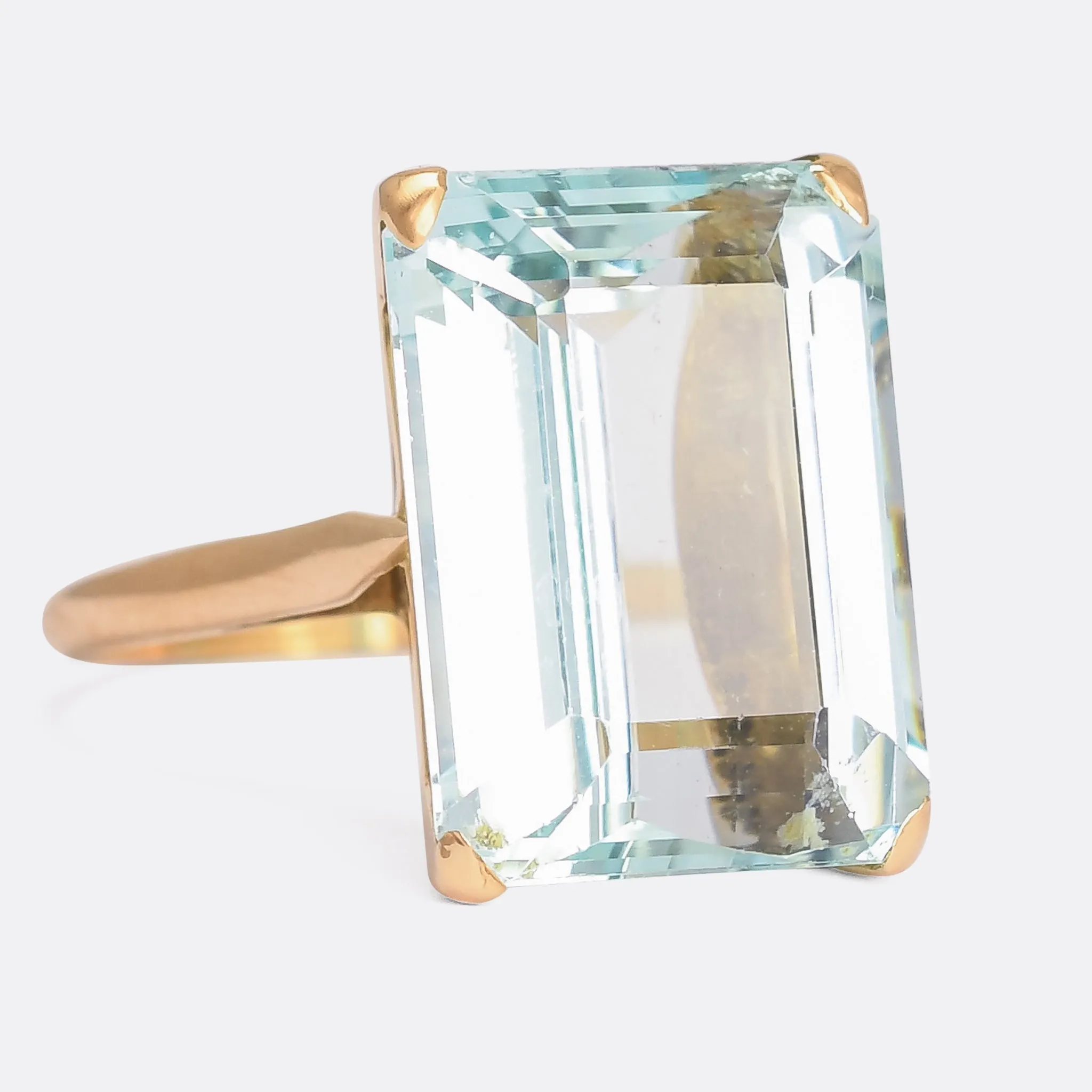 Mid-Century 21.41ct Aquamarine Statement Ring