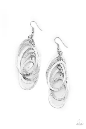 Mind OVAL Matter Silver Paparazzi Earrings