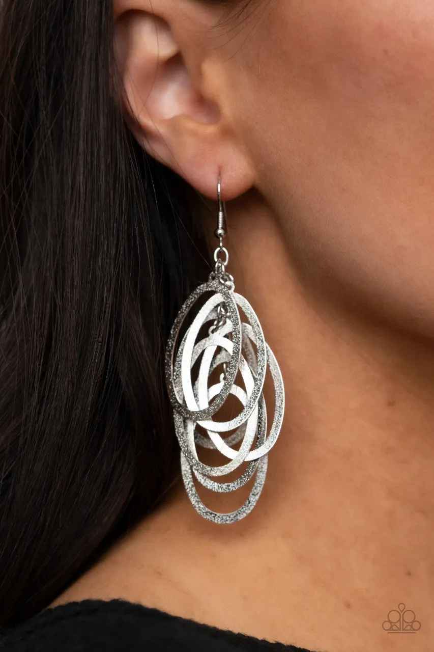 Mind OVAL Matter Silver Paparazzi Earrings