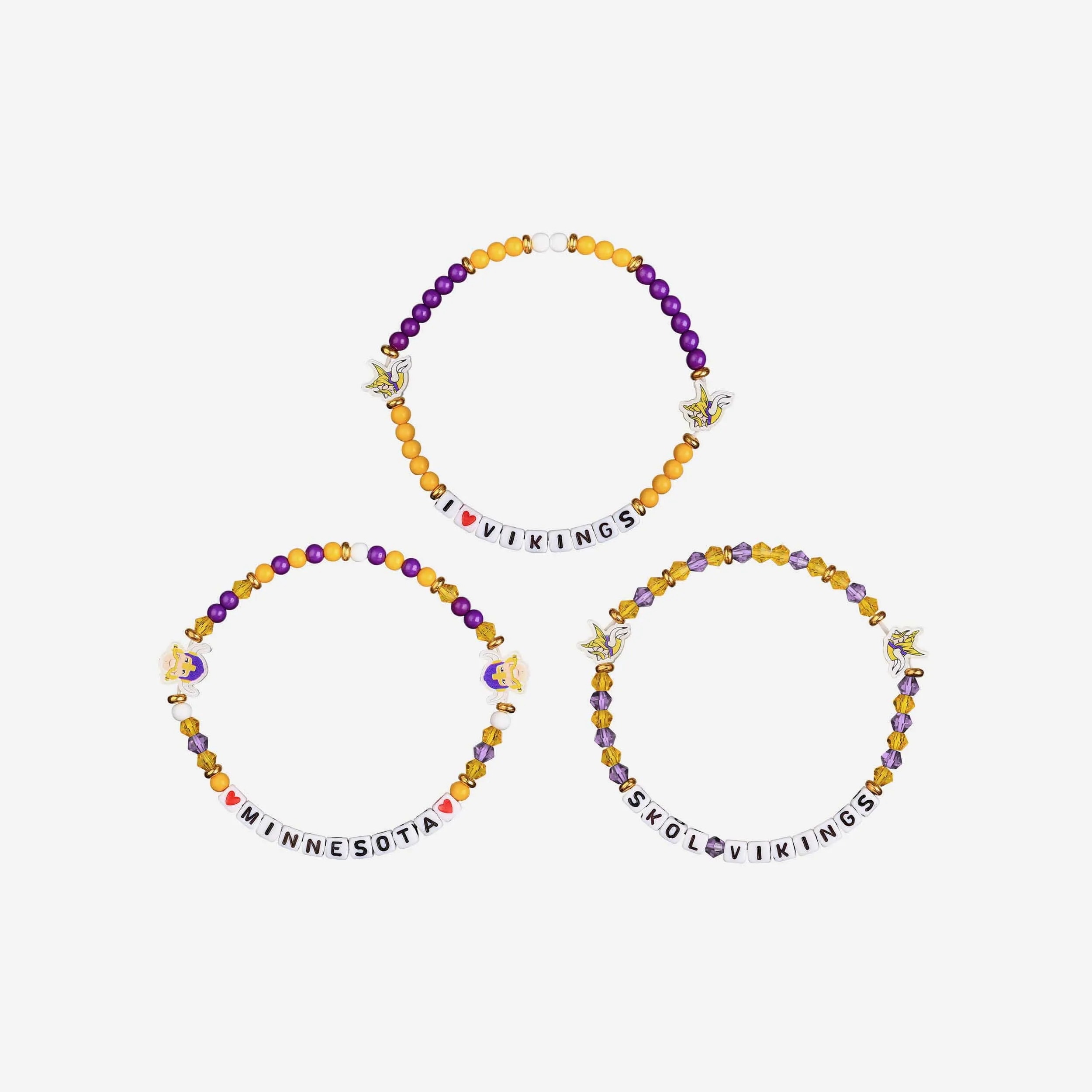 Minnesota Vikings 3 Pack Friendship Bracelet