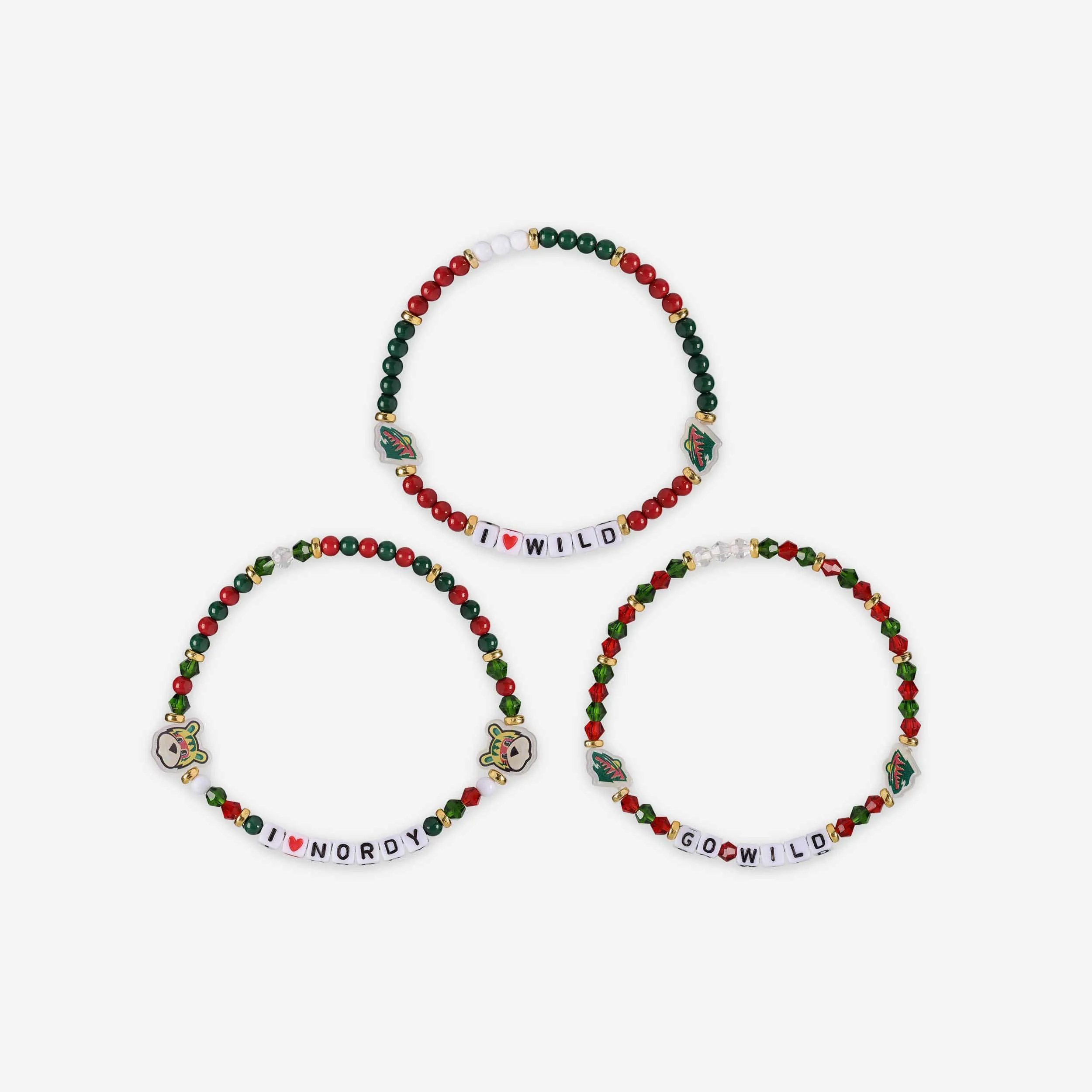 Minnesota Wild 3 Pack Friendship Bracelet
