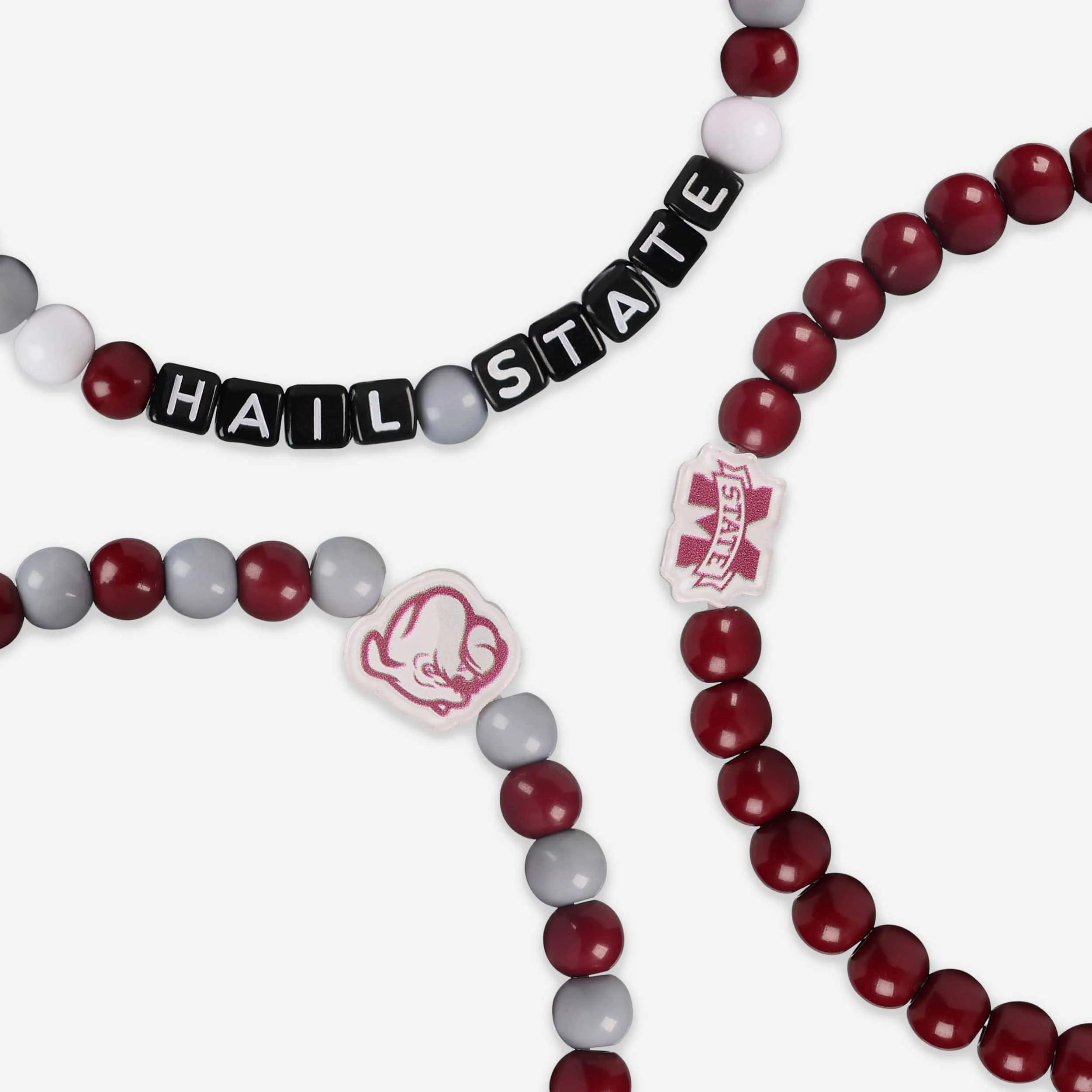 Mississippi State Bulldogs 3 Pack Beaded Friendship Bracelet