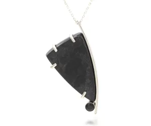 Modern Asymmetrical Volcanic Obsidian Necklace