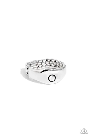 Monogram Memento - Silver - O - Paparazzi Ring