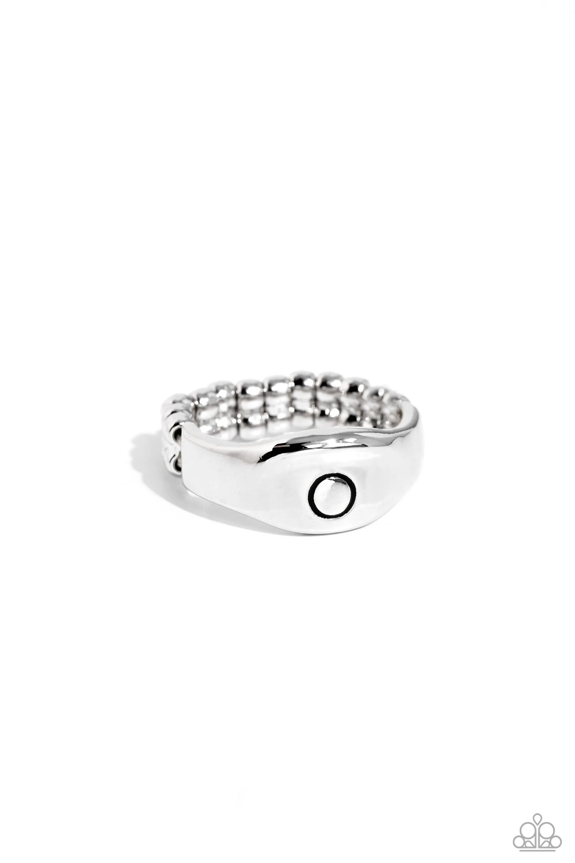 Monogram Memento - Silver - O - Paparazzi Ring