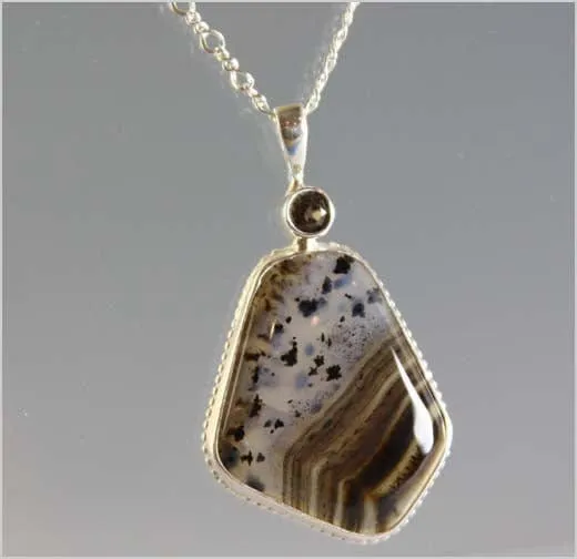 Montana Agate and Smokey Quartz Necklace
