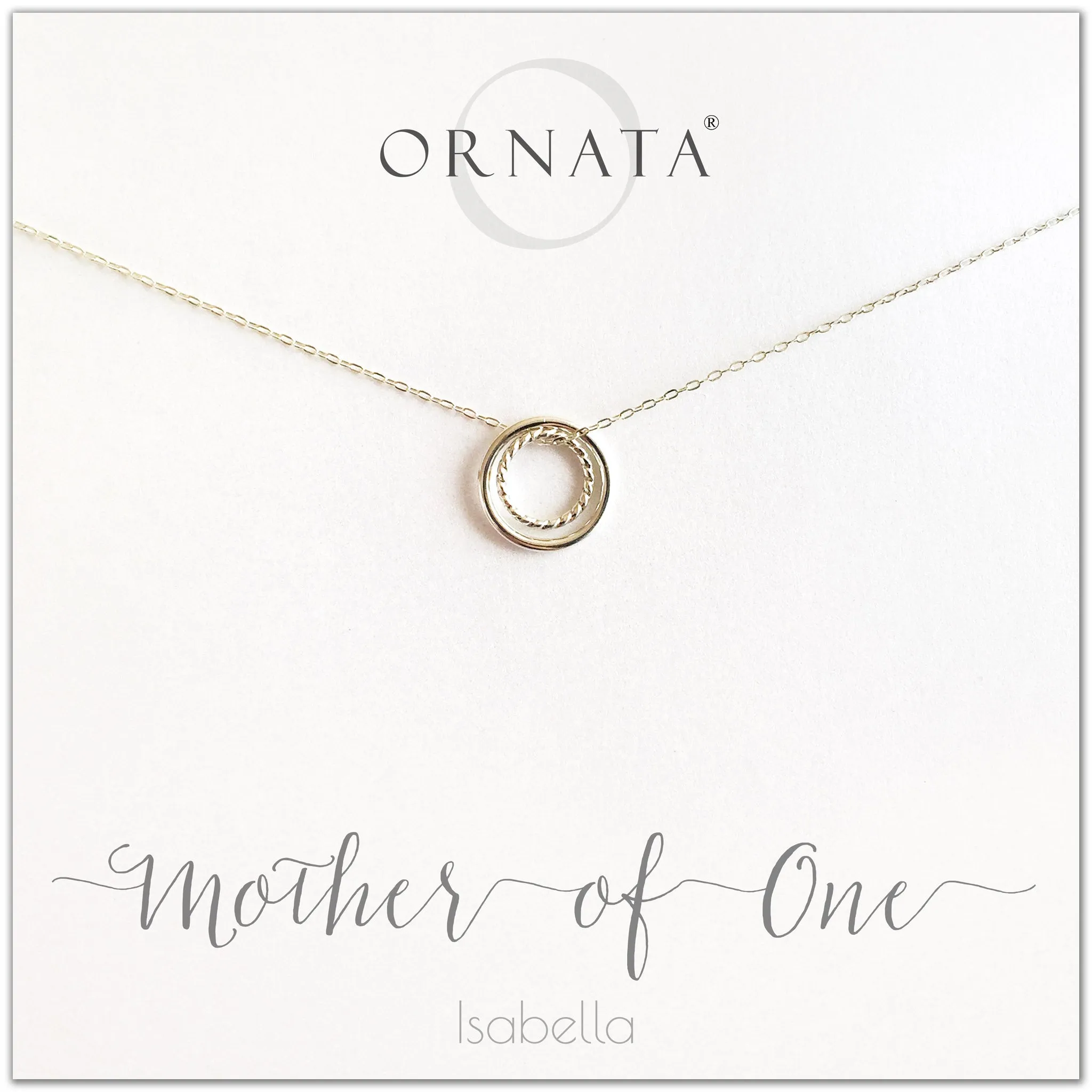 Mother of One PERSONALIZED Sterling Silver Necklace by Ornata