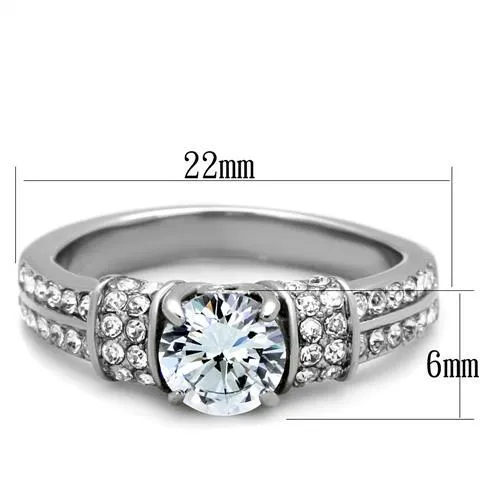 MT1291 - Stainless Steele Crystal Designer Replica Newest -April Birthstone