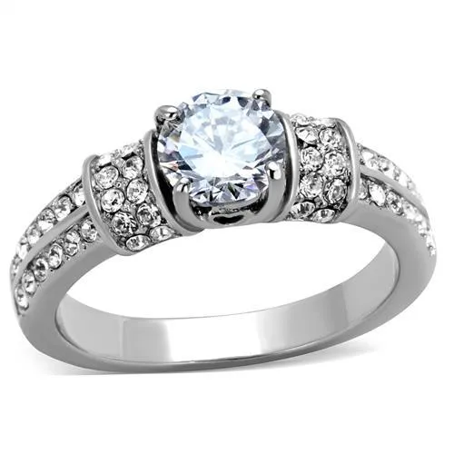 MT1291 - Stainless Steele Crystal Designer Replica Newest -April Birthstone