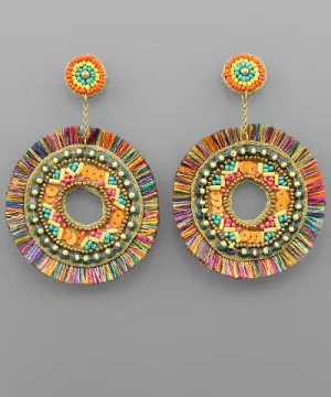 Multi Beaded Circle Earring
