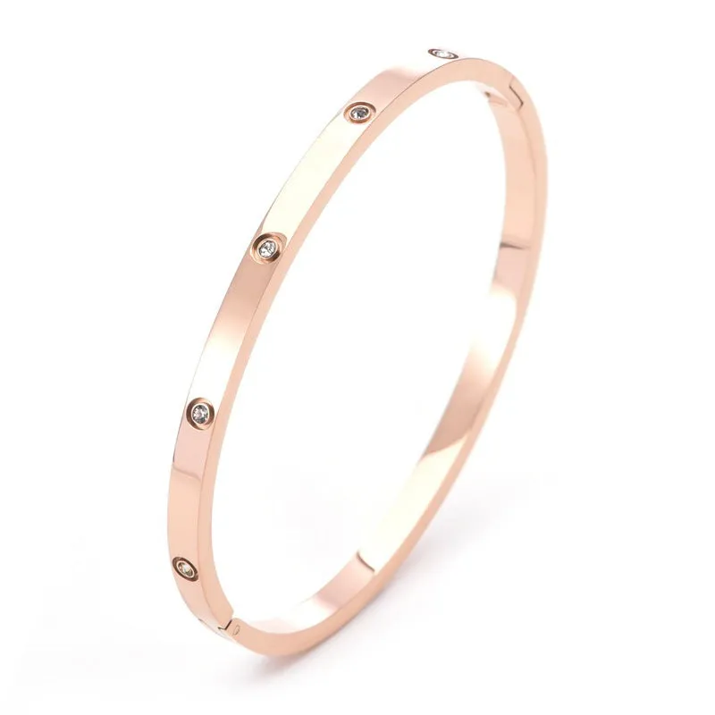 Myjewel Love Designer high polish Stainless Steel Bracelet Set Famous Branded Women's Jewelry Diamond Pearl Stone Bangles