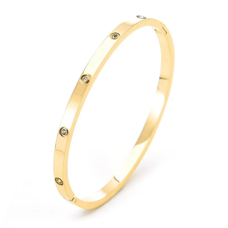 Myjewel Love Designer high polish Stainless Steel Bracelet Set Famous Branded Women's Jewelry Diamond Pearl Stone Bangles